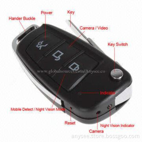 Spy Camera Car Key, Support Video + Audio + Photograph + Webcam